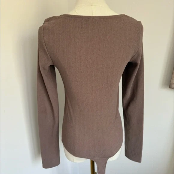 ASOS Brown Fitted Long Sleeve Bodysuit - Picture 3 of 6